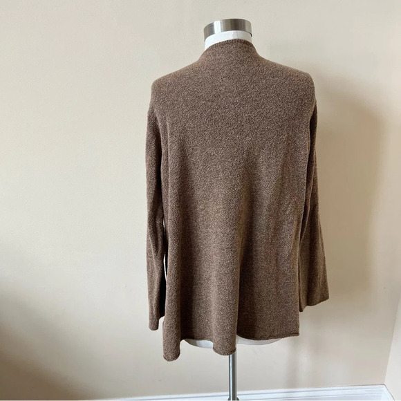 Eileen Fisher Tan Italian Wool Blend Open Front Cardigan Sweater 26161 - Picture 5 of 9
